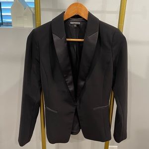 Express Satin Lapel Fitted Blazer Size 0